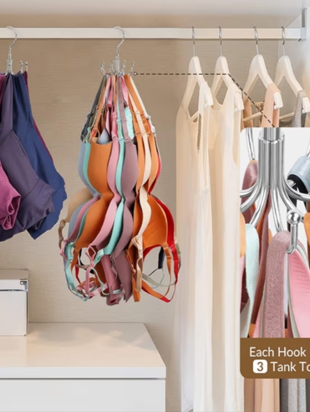 Metal Hook Rack in Chrome - Picture 7 of 8